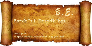 Baráti Erzsébet névjegykártya